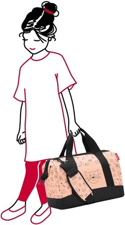 Дитяча сумка Reisenthel Allrounder M Kids Рожева з милими тваринами - маленька дорожня сумка для дітей з кріпленням для ручки валізи