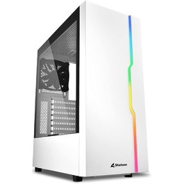 Корпус для ПК Sharkoon RGB Slider білий з підсвіткою, ATX, USB 3.0, скляна панель