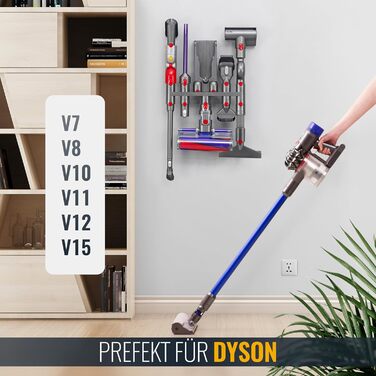 Аксесуари та запчастини для пилососа RICOO, сумісні з Dyson V7/V8/V10/V11/V12/V15, модель SH0602, сірі, якісний пластик, 232x42x85 мм