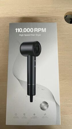 AXCEED Фен для волосся 1600 Вт з безщітковим мотором, негативною іонізацією, швидке сушіння, професійний фен для жінок і чоловіків, сірий