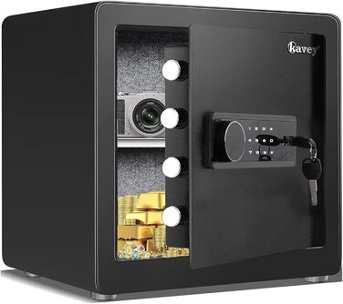 Сейф Kavey 40 л з сенсорною клавіатурою, LED-підсвічуванням та подвійною сигналізацією для дому, готелю, офісу