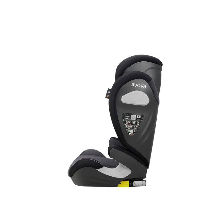 Дитяче автокрісло AVOVA Sora-Fix сіре та чорне, 100-150 см, 4-12 років, із Isofix, бустер
