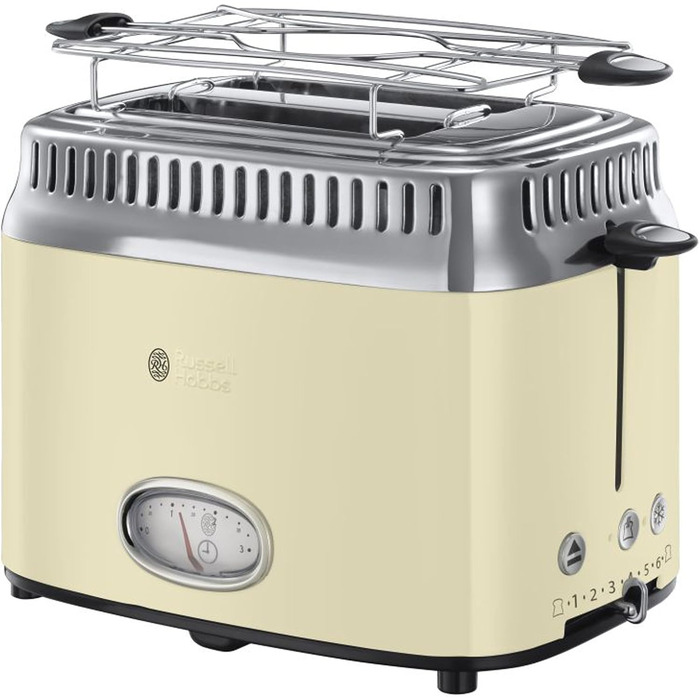 Тостер Russell Hobbs Retro Creme з лічильником часу + Чайник Colours+ Creme 1.7л, 2400Вт - Набір для кухні