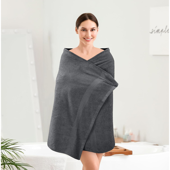 Набір рушників Utopia Towels 4 шт. сірі – преміум бавовна, швидкосохнучі, м'які, дуже поглинаючі, для щоденного використання