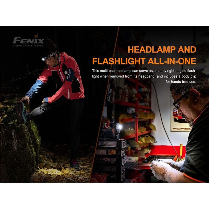 Fenix HM50R V2.0 Універсальний налобний ліхтар для роботи та туризму, чорний, 700 люмен