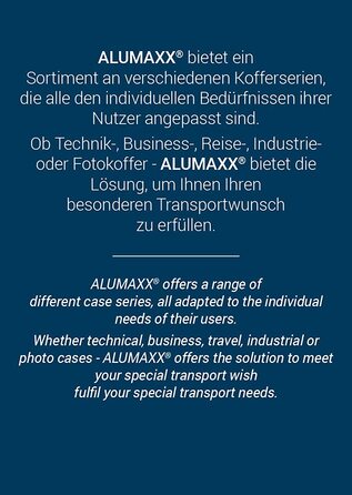 ALUMAXX валіза на колесах Gravity, алюмінієвий чемодан з TSA-замком, 4 подвійні колеса 360°, 56x37x21 см, чорний/сріблястий/синій