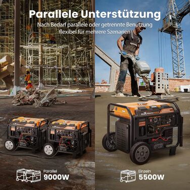 Інверторний бензиновий генератор maXpeedingrods PRO6000 3500Вт, 4-тактний, 223сс, портативний (помаранчевий)