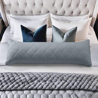 Подушка для вагітних та сну Utopia Bedding, стегана подушка-обіймашка для сну на боці, м'який поліестер, 40x145 см, сіра