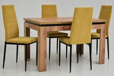 Комплект обідній стіл-трансформер 80x120/160 та 4 стільці SZTRUKS для вітальні та кухні
