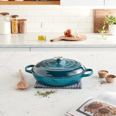 Гусятниця Le Creuset Signature з чавуну, кругла, 30 см, 3,5 л, для всіх типів плит (індукція), колір Deep Teal