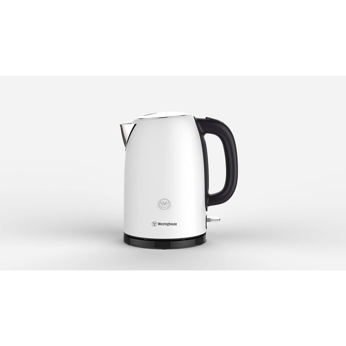 Електрочайник Westinghouse Basic 2200 Вт, 1,7 л, нержавіюча сталь, індикатор рівня води, фільтр від накипу, автостоп, білий