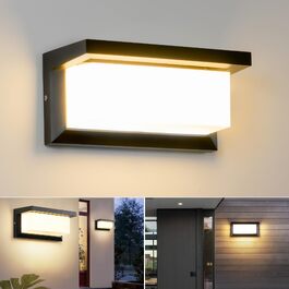 Стіна LED-світильник BENMA 18W, водонепроникний IP65, тепле біле світло 3000K, прямокутний алюминієвий світильник для вулиці, саду, ванної кімнати та гаража, 260x125x125мм