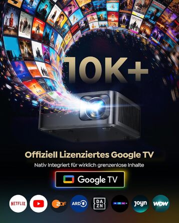 Проєктор Beamer 4K з Google TV 14.0