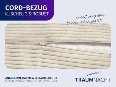 Подушка для спини та читання Traumnacht Cozy 70x40 см, бежева, з кишенею, знімний чохол з поліестеру, сертифікат Öko-Tex, німецька якість