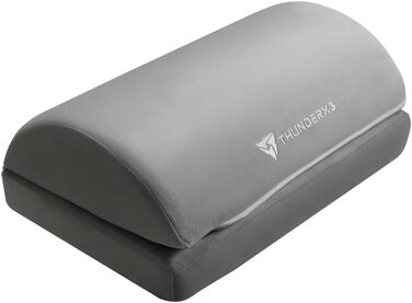 Ігрове крісло ThunderX3 CORE Loft, ергономічне, тканинне, світло-сіре, з підставкою для ніг, підтримкою попереку та меморі-подушкою