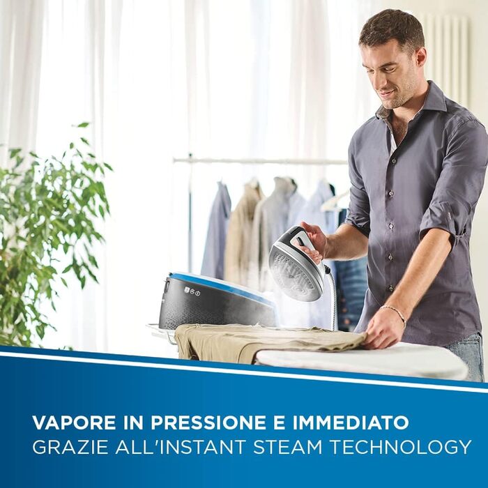 Парова праска-станція Polti Vaporella Instant VI50.40 з технологією Instant Steam, 8 Бар, 4 програми, ECO, паровий удар