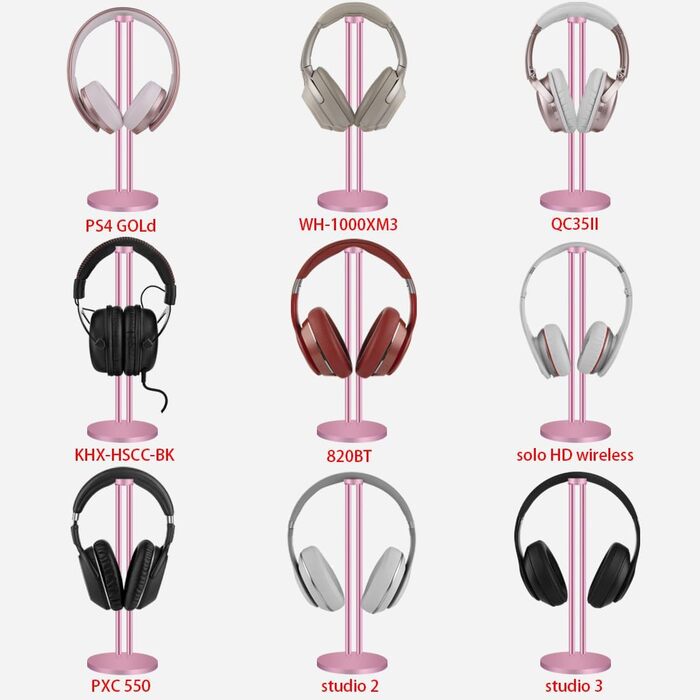 Підставка для навушників Geekria, сумісна з Sony WH-1000XM3/WH-1000XM4, ATH, AKG, Bose QC35/QC25/QC15, тримач для гарнітури, колір рожеве золото