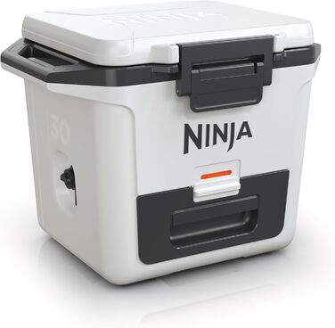 Термобокс Ninja FrostVault 28 л, преміум ізоляція, зберігає лід до 6 днів, висувна шухляда для сухих продуктів, місткість 48 банок, білий