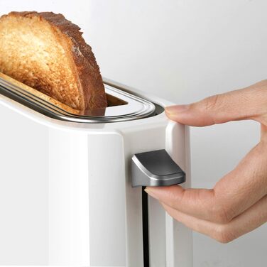 Тостер Black+Decker BXTO1001E, 1000 Вт, білий, з великим екстрадовгим слотом, 7 режимів підсмажування, функція High-Lift, зупинка, змотування кабелю