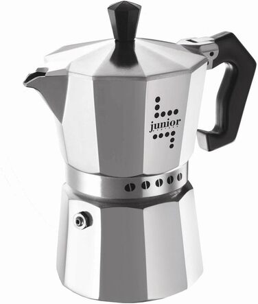 Кавоварка Bialetti Junior на 6 чашок, алюмінієва, срібляста