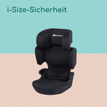 Дитяче автокрісло Bebeconfort Road Safe i-Size, сидіння-бустер, для дітей 3,5–12 років, 15–36 кг, 100–150 см, чорний, установка ременем безпеки