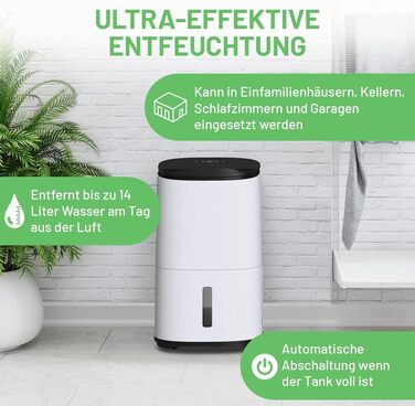 Meaco Arete® Two 25L: Повітряний осушувач та очищувач з HEPA-фільтром H13, Wi-Fi, інтелектуальні режими (сушка білизни, енергозбереження, тихий режим), 5 років гарантії