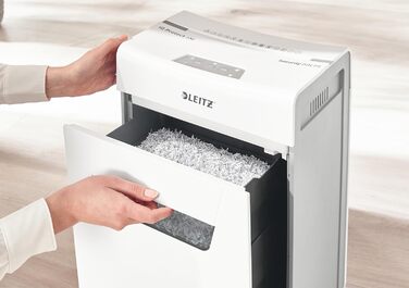 Leitz IQ 10X Premium Protect: Шредер для документів, 6 листів, мікроріз, 18л, білий, для офісу та дому