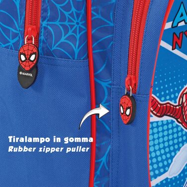 Дитячий рюкзак-тролей Marvel Spiderman для хлопчиків у дитячий садок на колесах, синьо-червоний, 40x24x15 см