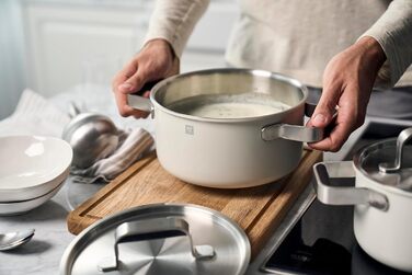 Набір каструль ZWILLING PURE, 5 предметів, з нержавіючої сталі 18/10, керамічне покриття, Stay-Cool ручки, придатний для миття в посудомийній машині, (слонова кістка)