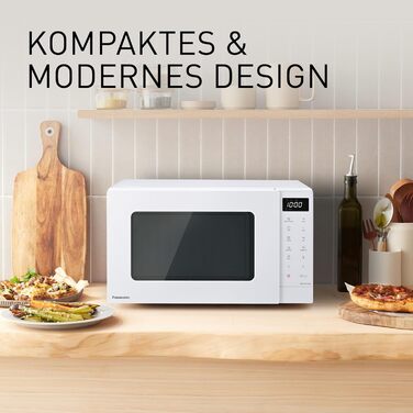Мікрохвильова піч Panasonic NN-ST21QWEPG 20л з грилем, біла – 800 Вт, автоматичне розморожування, 11 програм, LED-дисплей