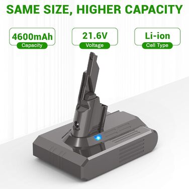 Акумулятор ARyee V7 для Dyson V7 Motorhead/Animal/Absolute/Trigger/HEPA/Extra/Mattress, SV11 Fluffy, з фільтром і щіткою, змінний акумулятор