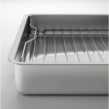 Форма для запікання з решіткою IKEA Koncis, нержавіюча сталь, 40x32x7 см, срібляста
