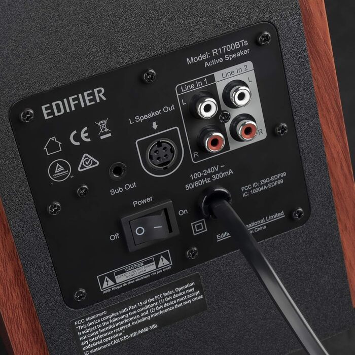 Edifier R1700BTs - Активні Bluetooth колонки 2.0 з сабвуфером, 66 Вт, коричневі, дерев'яний корпус