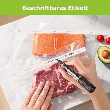 Рулони для вакуумного пакування Bonsenkitchen 28x600 см (2 шт) - Професійні пакети для вакууматора, харчові, BPA-free, для Sous Vide