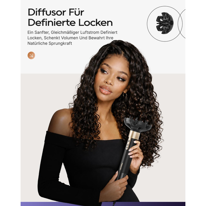 Стайлер для волосся 6 в 1 7MAGIC Airstyler: іонний фен та автоматичний плойка-локони (Obsidian)