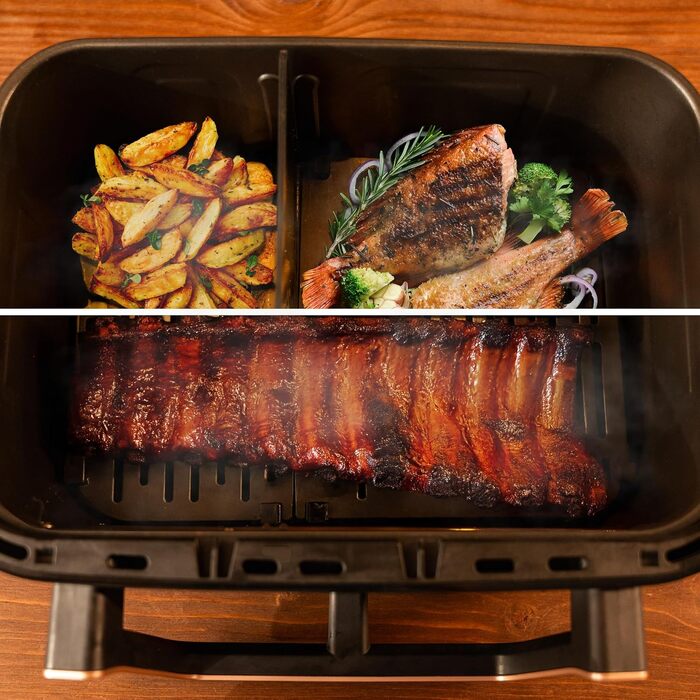 Аерофритюрниця-гриль Cecotec Cecofry & Grill Smokin' 6500 Plus 6.5Л, 2200 Вт, з функцією копчення, подвійним грилем та вікном, чорна