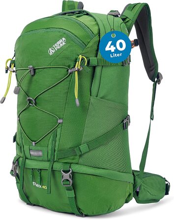 Туристичний рюкзак Terra Peak Flex 40 Premium 40 л, з вентиляцією спини, дощовиком, тримачем для питної системи, 3D Air Mesh, синій