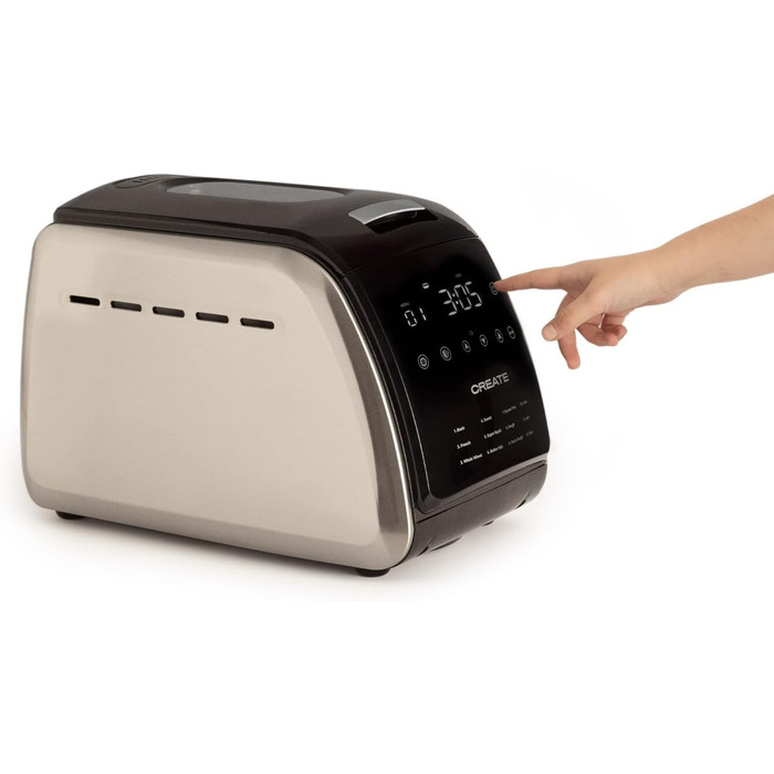 Хлібопічка CREATE Chef Bread, 850 Вт, 12 програм, LCD-дисплей, таймер 15 годин, з аксесуарами