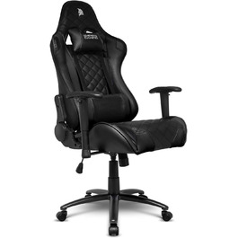 Ігрове крісло EMPIRE GAMING Racing 700, чорне/біле, ультракомфортне, ергономічна форма, регульовані 2D підлокітники, з подушками для попереку та шиї