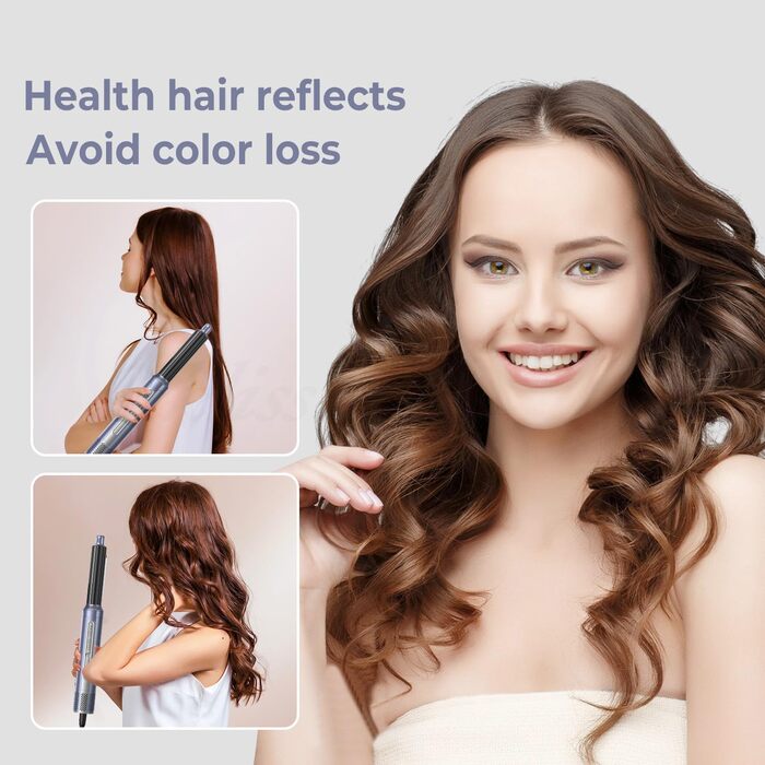 Набір для укладки волосся Hairstyler 5-в-1 з автозавиткою та фен-щіткою (Срібний)