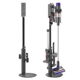 Підставка для пилососа Nukisa, сумісна з Dyson V15, V12, V11, V10, V8, V7 — металевий настінний тримач для бездротового пилососа та аксесуарів, розсувна полиця для насадок