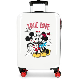 Дитяча валіза Disney Mickey True Love, біла, 38x55x20 см, жорсткий ABS, кодовий замок, 34 л, 2,6 кг, 4 подвійні колеса, ручна поклажа