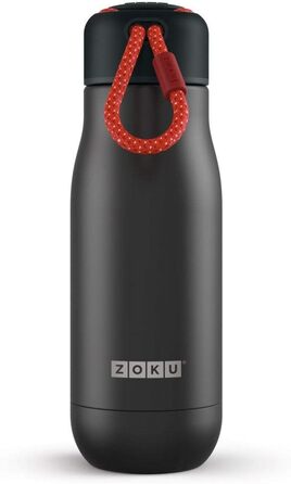 Термос-бутилка Zoku 350 мл, нержавіюча сталь, чорна
