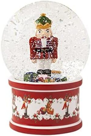 Снігова куля Villeroy & Boch «Лускунчик» велика, різнокольорова, 13x13x17 см, порцеляна/скло, новорічна декорація