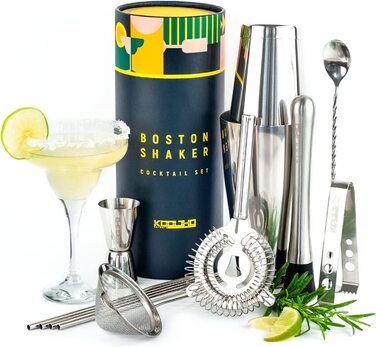 Набір Boston Shaker для коктейлів, професійний набір бармена з нержавіючої сталі, подарунковий сет для жінок і чоловіків, Tin-in-Tin шейкер для бару