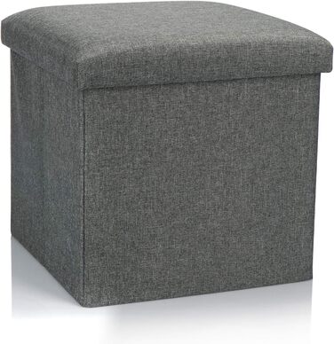 Складаний пуф com-four® з місцем для зберігання, 40 л, сірий