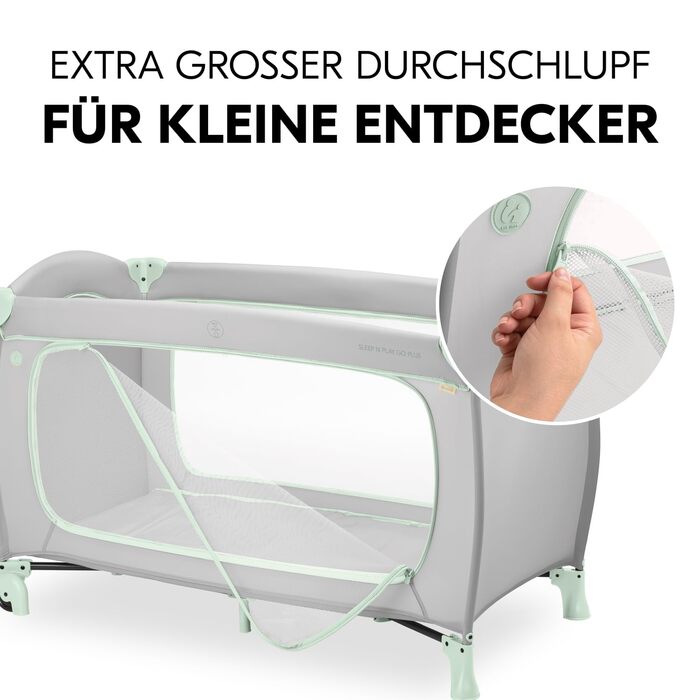 Дитяче дорожнє ліжечко Hauck Sleep N Play Go Plus, складане, з сумкою для транспортування, ігровий отвір, для дітей від народження до 15 кг, без матраца, колір Dusty Mint
