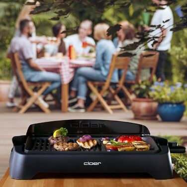 Електрогриль Cloer 656 Barbecue – настільний гриль з антипригарним покриттям, 2000 Вт, чорний, площа 43x30.5 см