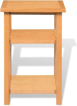 Журнальний стіл vidaXL з полицею для газет, масивний дуб, 27x35x55 см