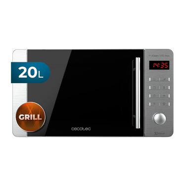 Мікрохвильова піч Cecotec Proclean 5010 Inox Wave, 20 л, 1150 Вт, з грилем, технологія 3DWave, LED-дисплей, нержавіюча сталь